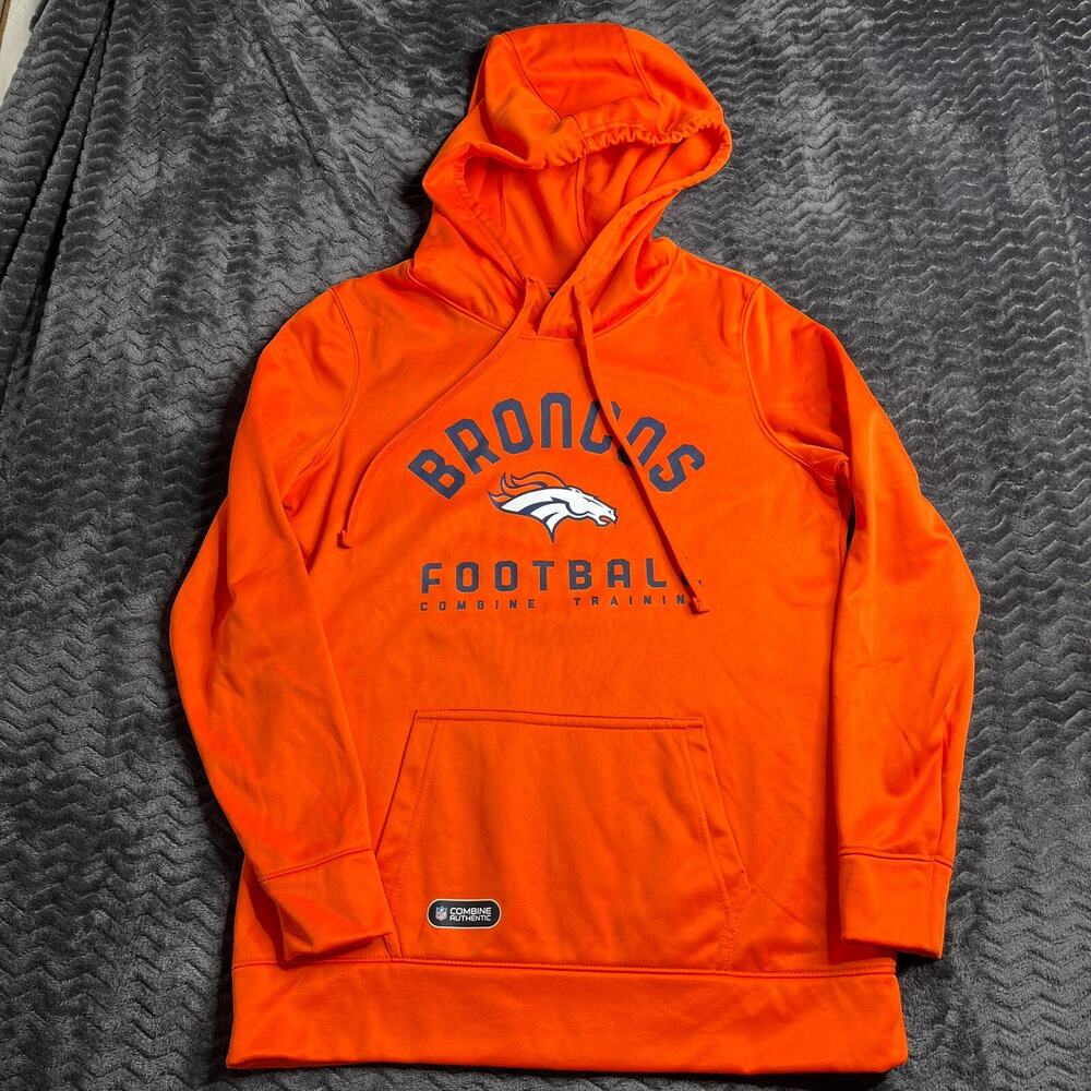 Authentic NFL Womens Denver Broncos Hoodie Size Small Orange